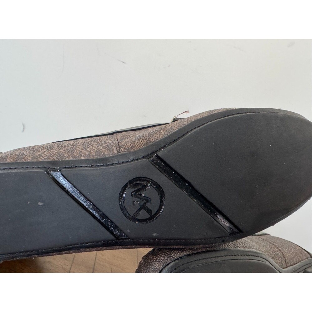 Michael Kors MK Logo Loafers Womens Size 7 Brown Monogram Slip On Flats - Picture 7 of 7